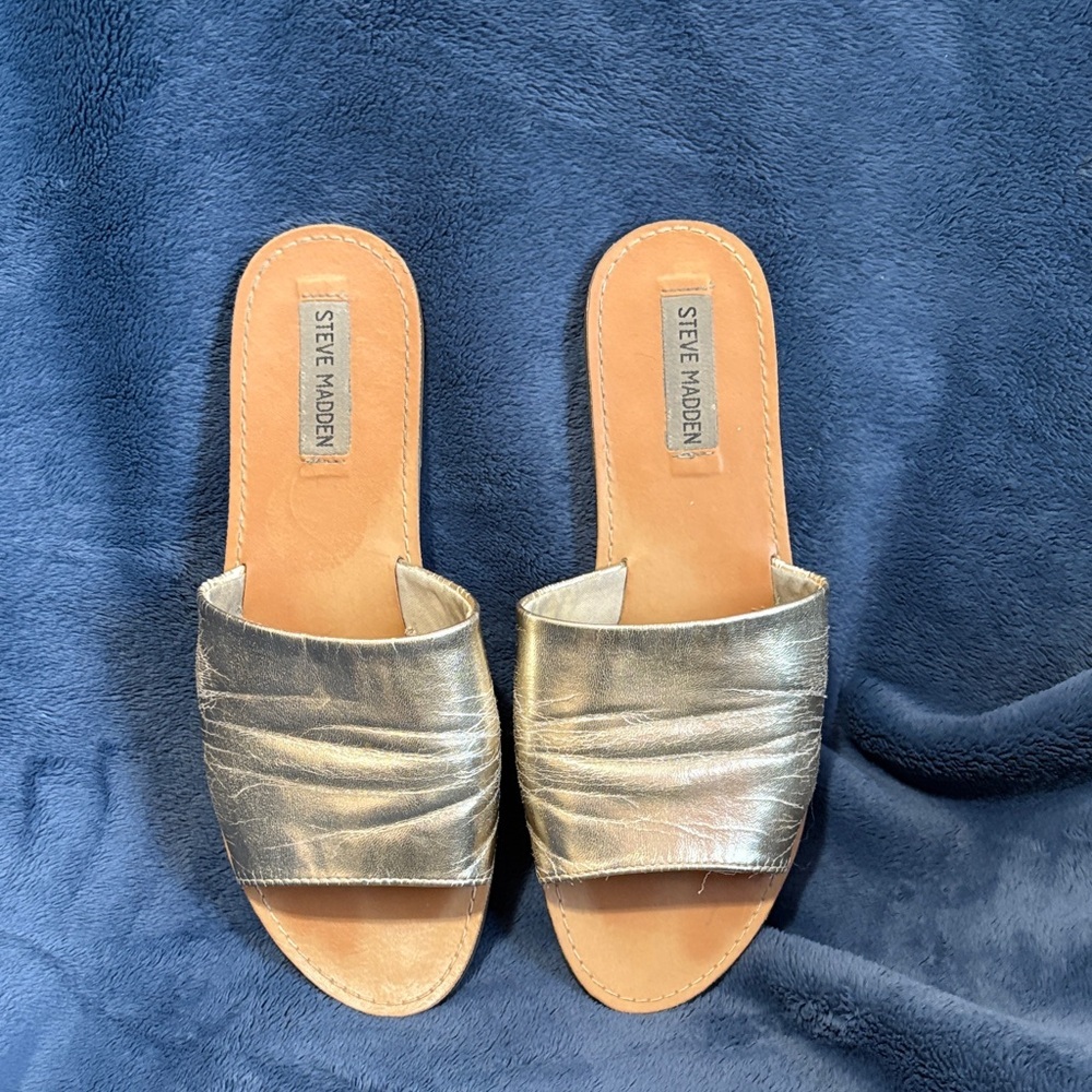 Steve Madden Metallic Slide Sandals